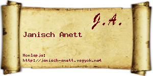 Janisch Anett névjegykártya
